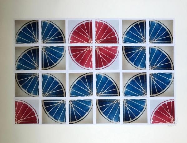 24 Freewheelin' TWENTY FOUR (red/blue 4x6 squares), Benton