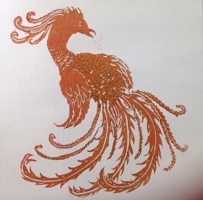 Firebird 2 lino-cut