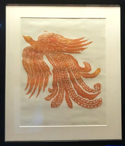 Firebird 1, lino-cut