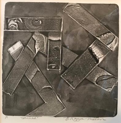 Cornered,  collagraph monoprint