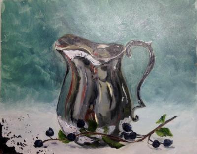 *Self Portrait with Silver Pitcher 8x10"