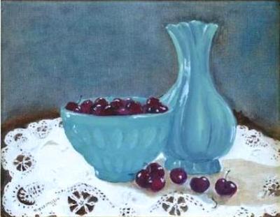 *Celadon and Cherries 12x16