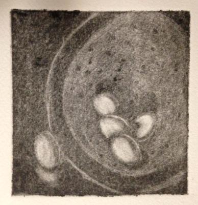 *Eggs in Colander 1 Mezzotint pre-rocked plate