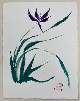 Mt Orchid in breeze (purple nujabi paper) Mt Orchid in breeze (purple nujabi paper)