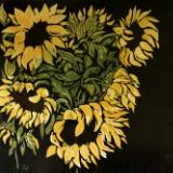 Sunflowers 6-color reduction print. (sold)