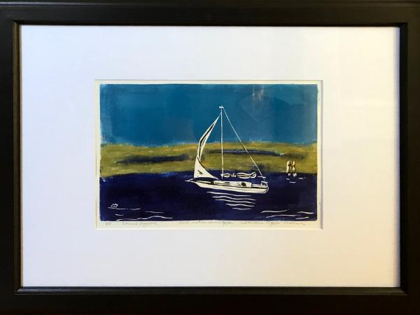 Resting Sail  boat  16x20