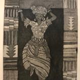 9 Ladies Dancing: African: Nigerian Dancer with Kente Cloth (Ghana) border
