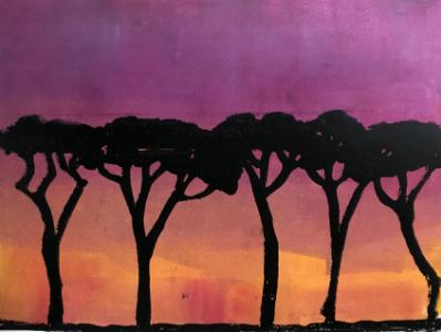 Evening, Rome (Parasol Pines in Rome) sold