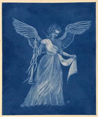 Angel with Trumpet (blue)