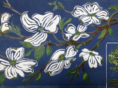 *Dogwood branch (four-color reduction print) 