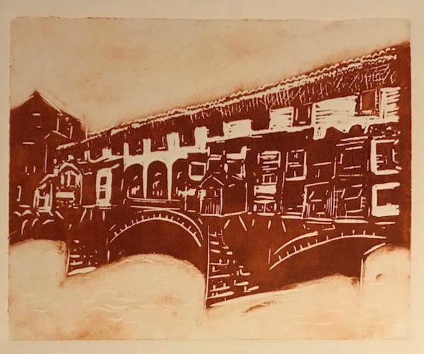 Ponte Vecchio Linocut