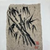 bamboo on dark handmade paper