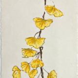 Gingko Branch on handmade Nujabi paper  (24x12, unframed)