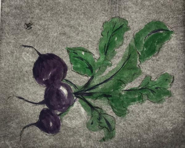 Garden Series: Fresh beets  drypoint