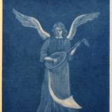 Angel with Lute (blue) pre-rocked plate