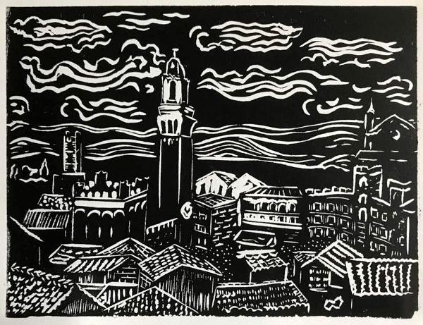 Siena Rooftops lino 