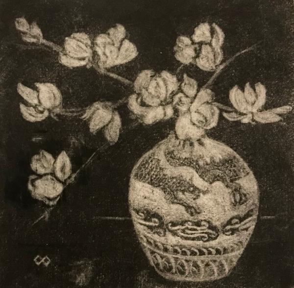 Magnolia blossoms in dragon vase (A2)