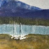 Mountain Lake  Waiting (monoprint/linocut) (private collection)