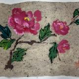 Spring flowers on handmade paper (dark) 