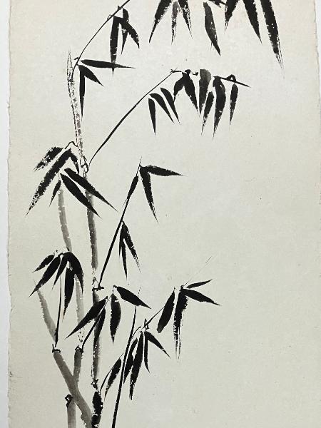 Bamboo cluster  sumi ink on Nujabi paper