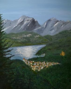 Austrian Mountain Lake 30"x24" (available)