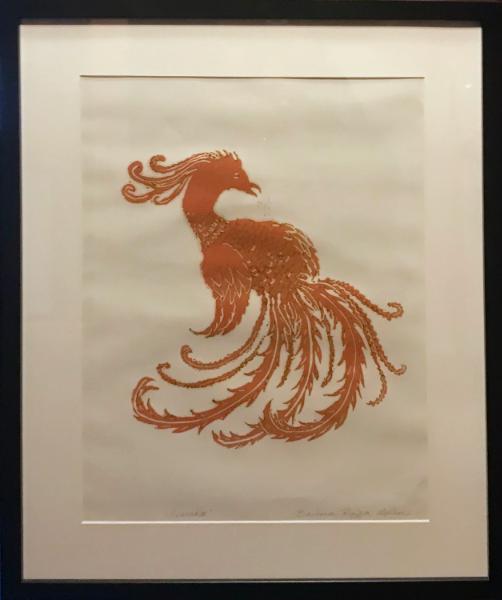 Firebird 2 lino-cut