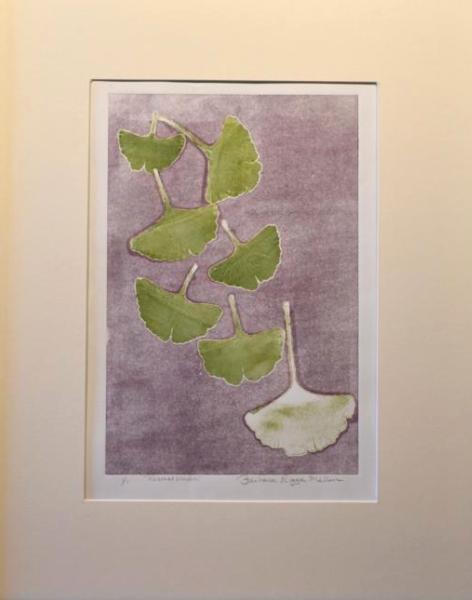 Leaf Series: Natural leader/Gingko monotype collagraph 