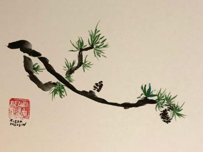 Pine Branch with Cones (available)