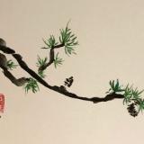 Pine Branch with Cones (available)