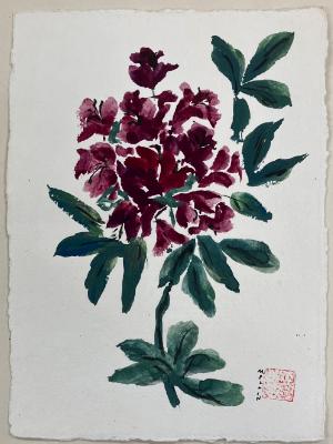 Rhododendron brush paint Rhododendron brush paint