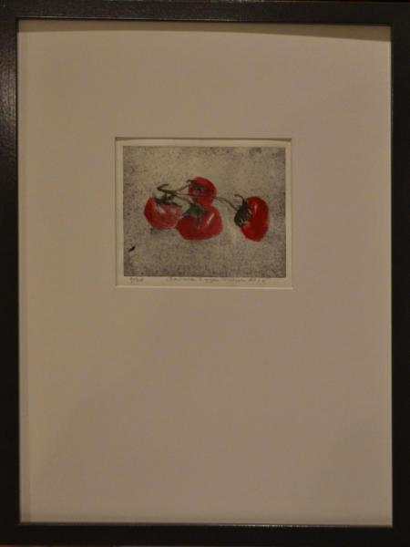 *Garden Series: Tomatoes (hand-colored drypoint)