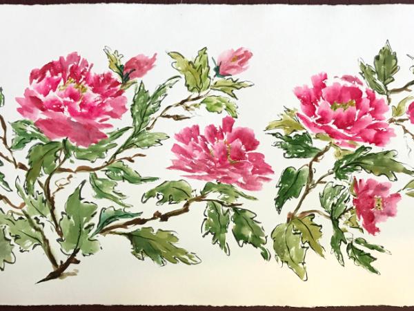 24"x36" Pink Profusion (Peonies) (private collection)