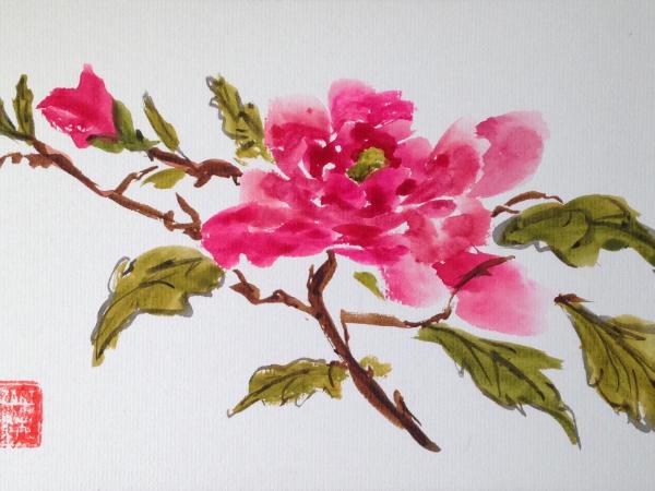12x16"  Peony Branch (private collection)
