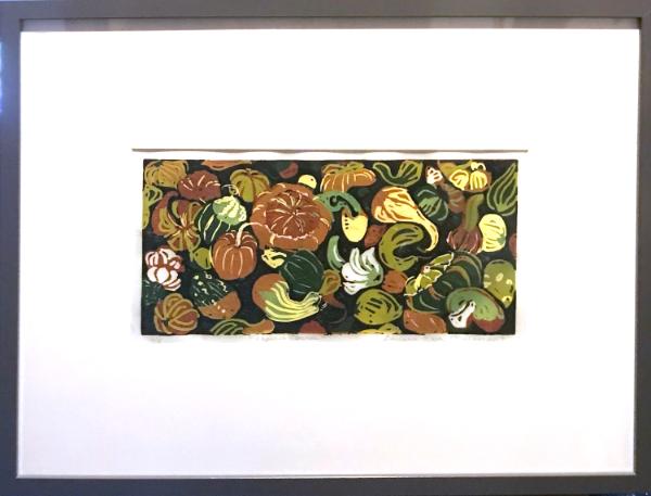 *Gorgeous Gourds. lino-cut, reduction (Limited edition of 8)