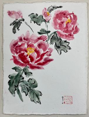 Peony on Nujabi paper (small) Peony on Nujabi paper (small)