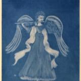 Angel with Flute (blue) pre-rocked plate 