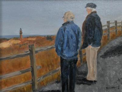 Off-season Observers, oil,  12"x16" (private collection)