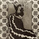 9 Ladies Dancing: Flamenco (Andalusia Spain) with Spanish tiles border