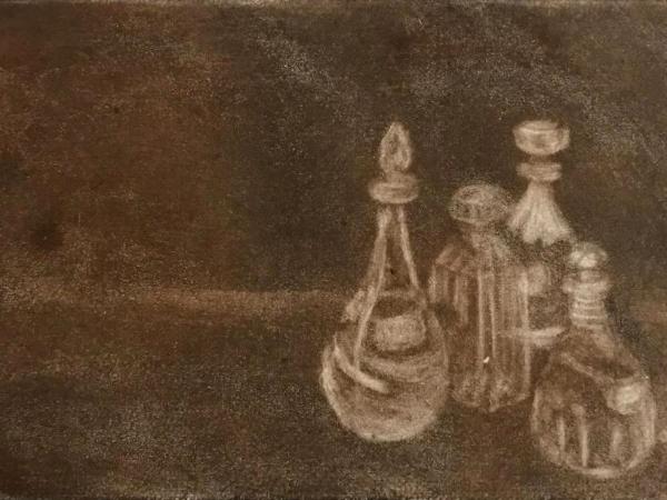 Good spirits (sepia) Mezzotint